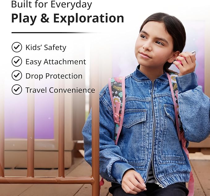 BoT Talk® GPS Tracker for Kids with Cherry Silicone Case - AI-Powered GPS Tracker with Audio, Real-Time Tracking & Alerts - Compact Kids Tracking Device with Monthly Subscription, Made in Japan