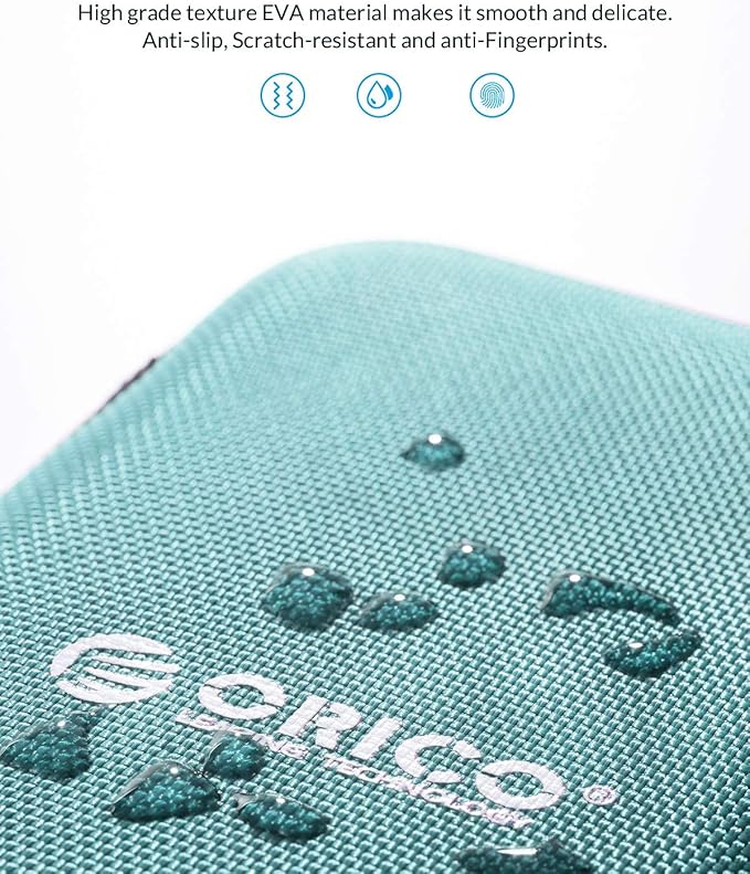 ORICO Hard Drive Case 2.5 inch External Drive Storage Carrying Bag Waterproof Shockproof with Inner Size 5.5x3.5x1.0inch for Organizing HDD and Electronic Accessories, Blue(PHD-25)
