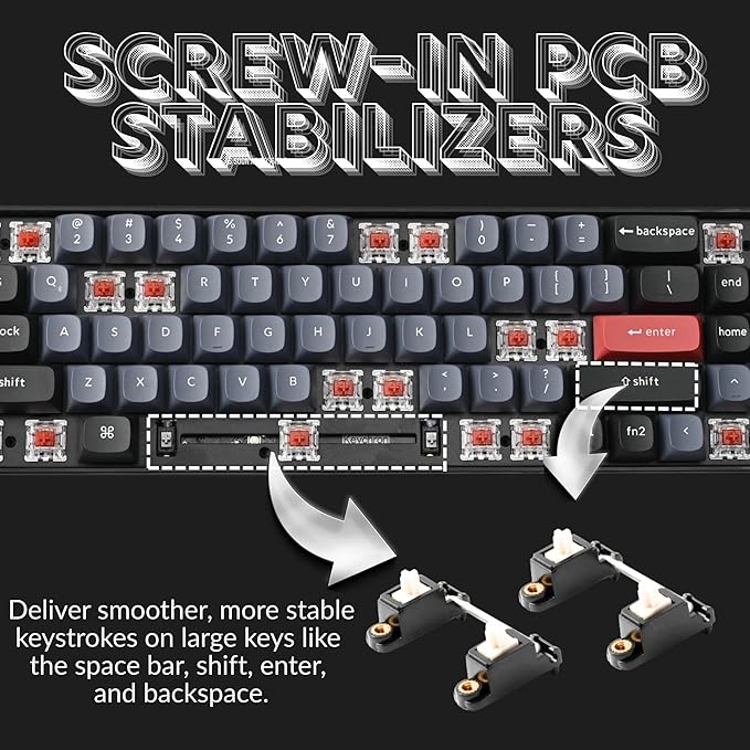 Keychron K14 Pro Wireless Mechanical Keyboard, 70% Compact Bluetooth Keyboard with QMK/VIA Programmable, Hot-Swappable K Pro Red Switch, RGB Backlight, 4000mAh Battery, for Mac Windows Linux