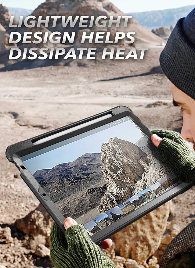 SUPCASE for iPad Air 5th Generation Case / iPad Air 4th Generation Case with Pencil Holder (Unicorn Beetle Pro), [Built-in Screen Protector & Stand] Rugged Case for iPad Air 5/4 10.9 Inch, Black