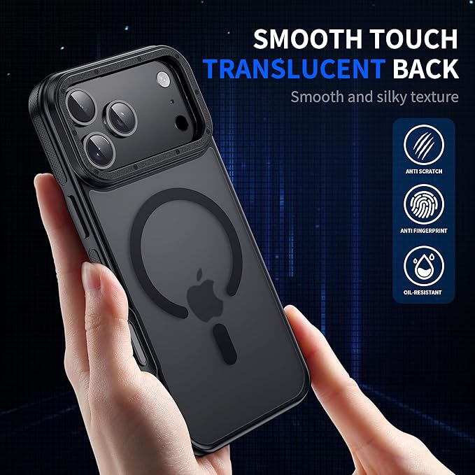 for iPhone 17 Pro Max case with Camera Lens Protector [10Ft Military-Grade Protection] Compatible with fit MagSafe Shockproof Cover Phone case for iPhone 17 Pro max 6.9 inch, Black Bumper