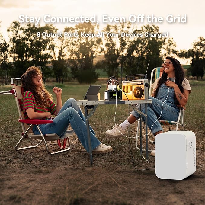 MARBERO 88.8Wh Solar Generator with 21W Solar Panel Included Portable Power Station 80W 110V 120W Max for Camping Outdoor Hiking Fishing Emergency