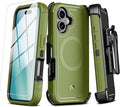 M MYBAT PRO Maverick Series for iPhone 16 6.1 Case with Belt Clip Holster,[Compatible with Magsafe] w/Screen Protector,Anti-Drop,Shockproof,with 360°Rotating Kickstand,Heavy Duty Protection