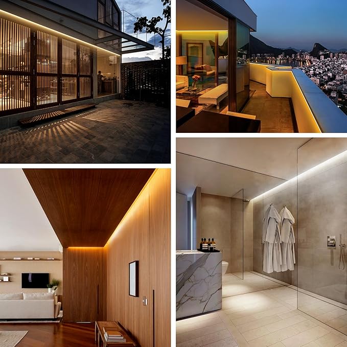 Shine Decor LED Strip Light Connectable, CCT 2800-6000K Warm-Cool Changing Tone for Room, 98FT 120V Plug-in Outdoor Rope Lighting Cold Resistant Waterproof ETL Listed, Remote Timer Available