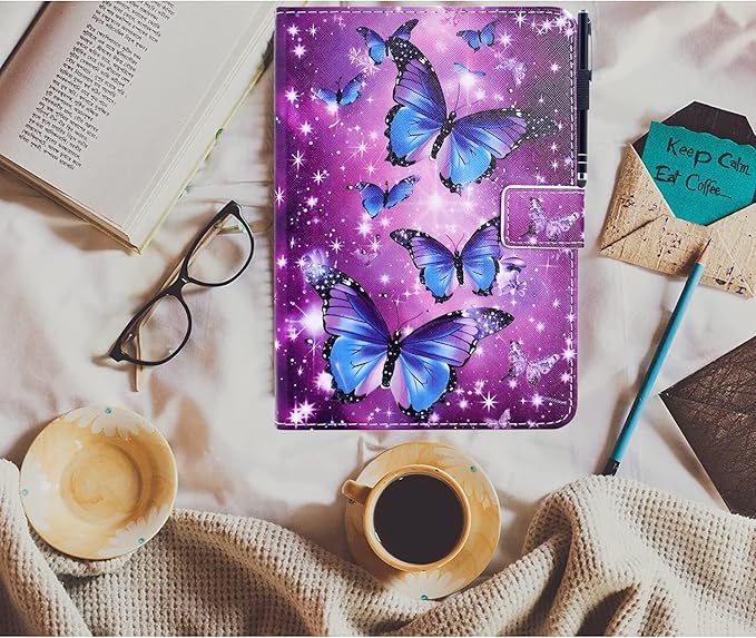 for iPad 9.7 inch Case iPad 6th/5th Generation Case 2018 2017, PU Leather Folio Stand Cute Cover for iPad 9.7 inch/iPad Pro 9.7/iPad Air 2/iPad Air 1, Auto Sleep/Wake, Sparkling Butterfly