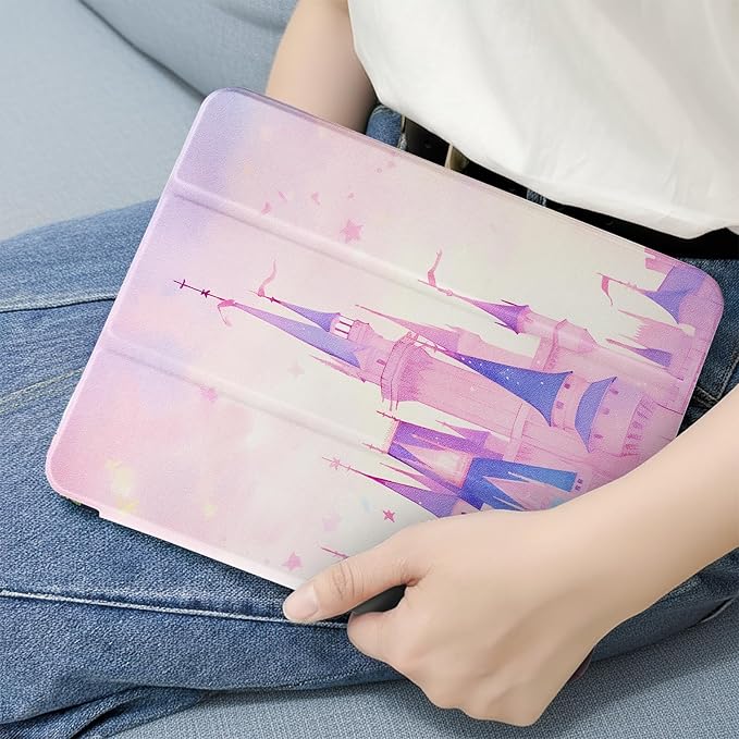 MrARTIST for for iPad Pro 11 Inch Case (M5/M4) 2025/2024 6th/5th Generation Case Cute for Women Girls Girly Kawaii Aesthetic Design for Apple Tablet Cover with Pencil Holder, Castle