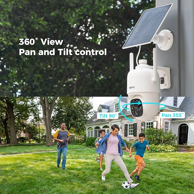 Vicohome 3CQ1 AI 2K Solar Security Camera Wireless Outdoor, Battery Powered,Two Way Audio,Motion Detection, 360° View,Easy to Setup,Color Night Vision,Audible Flashlight Siren,180 Days Exchange Policy