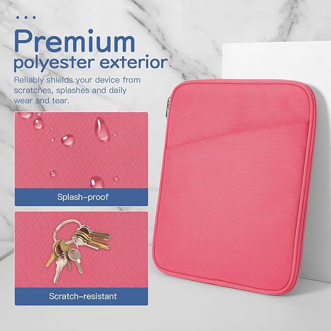 Dadanism 9-11 Inch Tablet Sleeve Bag Carrying Case for iPad (A16) 11th Gen 11", iPad 10th Gen 10.9" Air 5/4, iPad Air M4/Pro M5 11", iPad 9/8/7th Gen 10.2", Galaxy Tab A11+ Plus 11", Watermelon Pink