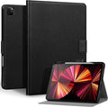 Genuine Leather Case for iPad Pro 12.9 inch 6th/5th/4th/3rd Generation 2022/2021/2020/2018 | with Pencil Holder and Adjustable Stand, Magnetic Closure, Auto Wake/Sleep Cover | Black