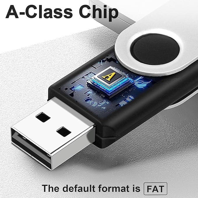 1GB USB Flash Drive 10 Pack, USB2.0 Thumb Drives Memory Stick Jump Drive with Light, Swivel USB Drive Zip Drive Bulk Flashdrive Pen Drive for Backup and Transfer, USB Storage Flash Drive Photo Stick