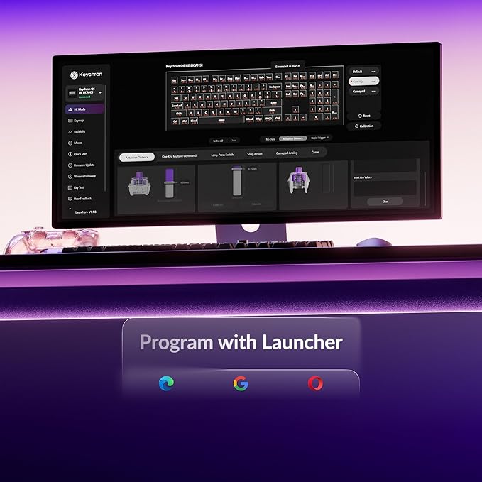 Keychron Q6 HE Wired Hall Effect Keyboard, Rapid Trigger Magnetic Switch Keyboard Hot Swappable, 8000 Hz Polling Rate Full-Size Layout Aluminum, Custom RGB for Mac Windows Linux - Black