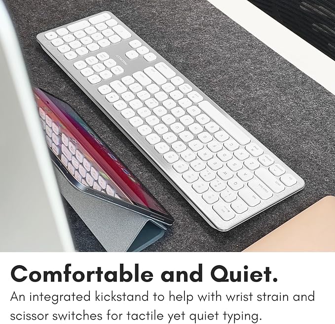 Macally Premium Bluetooth Keyboard for Mac - Compatible Apple Keyboard with Numeric Keypad - Multi Device Wireless for MacBook Pro/Air, Mac mini Pro, iMac, Laptop