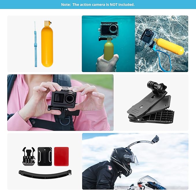AKASO 60 in 1 Action Camera Accessories Kit Compatible with EK7000/EK7000 Pro/Brave 4/Brave 4 pro/Brave 7 LE/Brave 7/Brave 8/V50X/V50 Pro/V50 Elite/GoPro Hero 11 10 9 8 7/ DJI/Apexcam Action Cameras