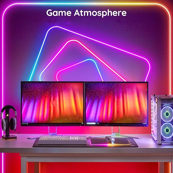 3.28FT RGB Neon Light Strip, 5V USB Led Strip Lights with Touch Controller, Flexible Neon Rope Lights for Bedroom, Party, Home Decor