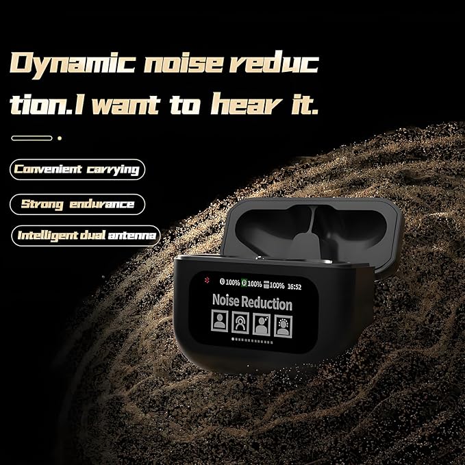 TWS Earbuds Bluetooth Headphones Wireless Ear Buds with Touch Screen, ANC ENC Noise Cancelling Transparency Mode for iOS Android Pad (Black) (White)
