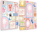 Case for iPad Pro 13 inch (M5) 2025 (M4) 2024 Release Slim Lightweight Cute Light Pink Cover with Clear Back TPU Edge Pencil Holder Trifold Stand, Creative Collage