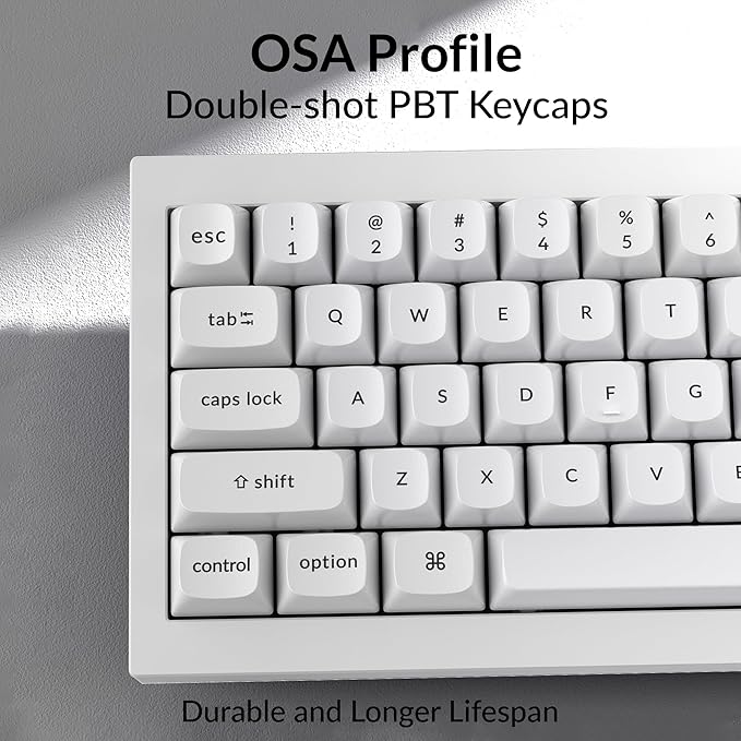 Keychron Q4 Wired Custom Mechanical Keyboard, QMK/VIA Programmable Macro, Full Aluminum, Hot-Swappable Gateron G Pro Blue Switch, 60% Layout Double Gasket Compatible with Mac and Windows - White