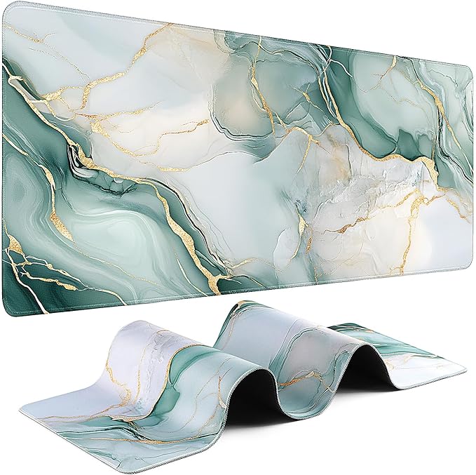 Gaming Mouse Pad - (31.5"×11.8") Marble Large Mouse Pads for Desk - Desk Mat for Keyboard and Mouse with Non-Slip Base, Desks Pad Matfor Game/Office & Home