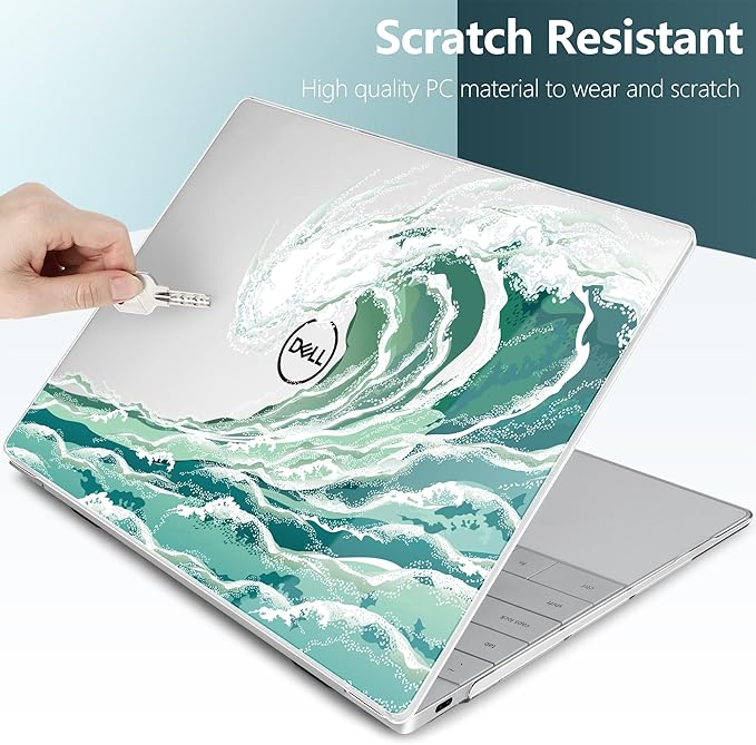 Batianda Case for 2024 Dell XPS 13 Laptop Copilot+ PC 13.4" Display Model Number 9345/9350, Ultra-Slim Lightweight Scratch-Resistant Hard Shell with Professional Protection, Wave