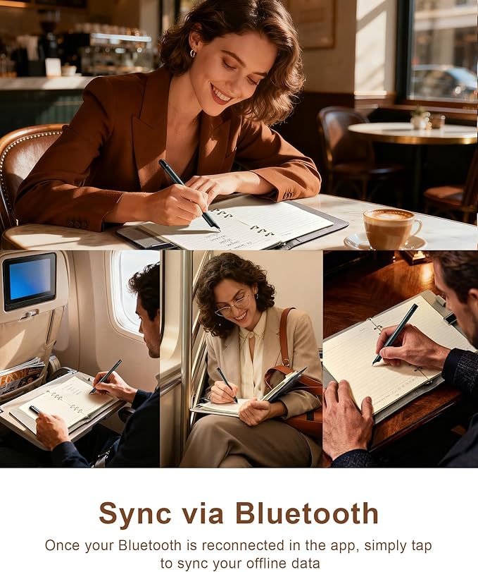 Smart Sync Pen for Note Taking, Digital Notebook with Pen, Enables Synchronized Handwriting, Ocr to Text, Offline Storage, Audio Recording and Note Sharing, Compatible with IOS and Android
