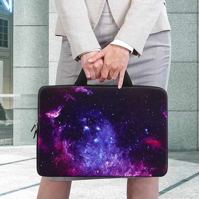 ICOLOR 11 11.6 12 12.1 12.5 inch Laptop Carrying Bag Chromebook Case Notebook Ultrabook Bag Tablet Cover Neoprene Laptop Sleeve case chromebook Sleeve with Handle Kids Boys Girls Blue Galaxy