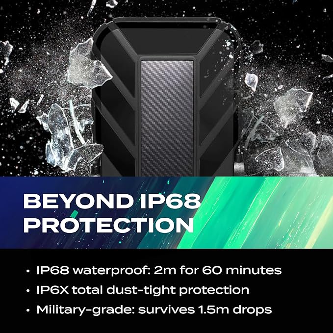 ADATA HD710 Pro - 2 TB External Hard Drive - Shockproof, Waterproof & Dustproof - Durable Storage - For Gamers, Students & Professionals - Mac, PC & Linux Compatible - Black - AHD710P-2TU31-CBK
