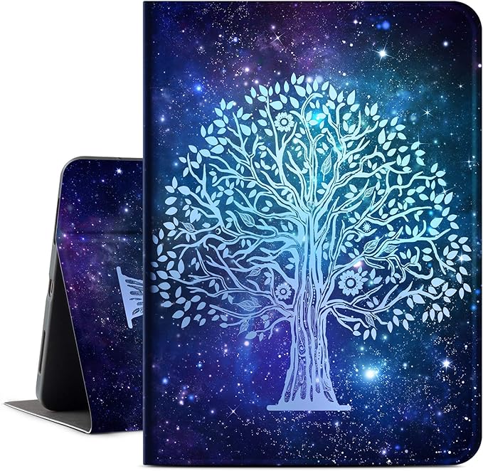 Case for iPad Air 11-Inch (M3/M2) 2025/2024, iPad Air 5th/4th Generation 10.9 Inch Case 2022/2020, iPad air 11 inch case Multi-Angle View Adjustable Stand Shockpoof with Auto Wake/Sleep, Galaxy Tree