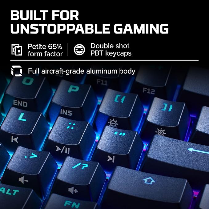 HyperX Alloy Origins 65 - Mechanical Gaming Keyboard – Compact 65% Form Factor - Linear Red Switch - Double Shot PBT Keycaps - RGB LED Backlit - NGENUITY Software Compatible,Black