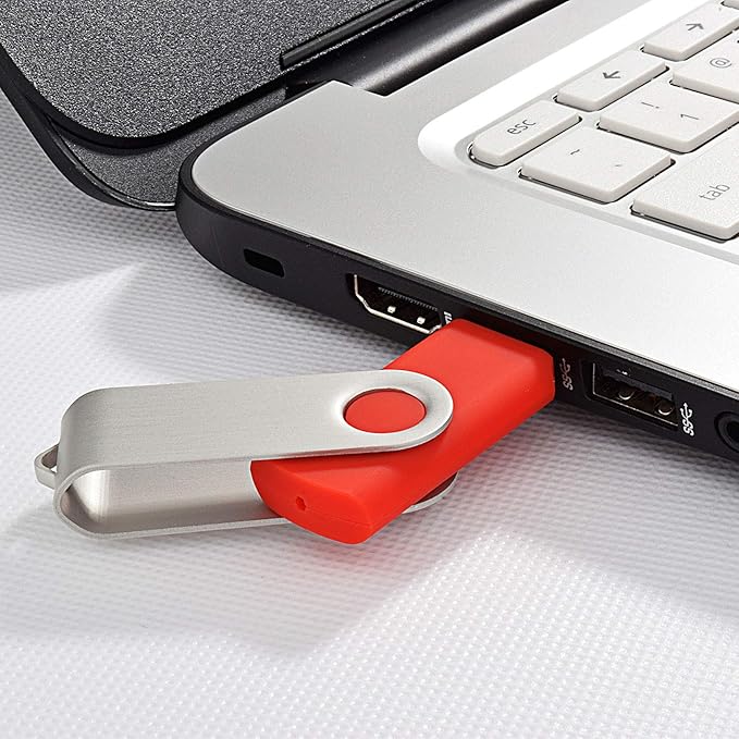USB 3.0 Flash Drive KOOTION 10 Pack 32GB Thumb Drive 3.0 USB Stick Keychain Memory Stick Swivel Jump Drives, Mixcolors