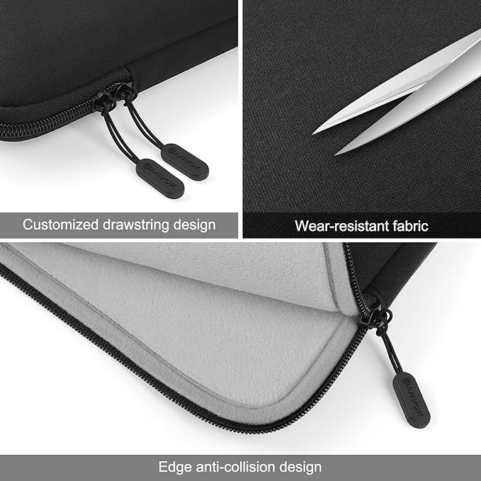 ARVOK 13 13.3 14 Inch Laptop Sleeve with Front Pocket, Shockproof 360 Protective Laptop Case Briefcase Handbag, Computer Carrying Bag Compatible with MacBook Air/Pro, Lenovo/HP/Dell/Asus/Acer, Black