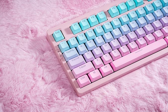 ZORNHER ZH980 Mechanical Keyboard,95% Pink & Blue Creamy Keyboard with Number Pad,Gaming Keyboard Full Size,Shine Through PBT Keycaps,Creamy Sounding Linear Switches