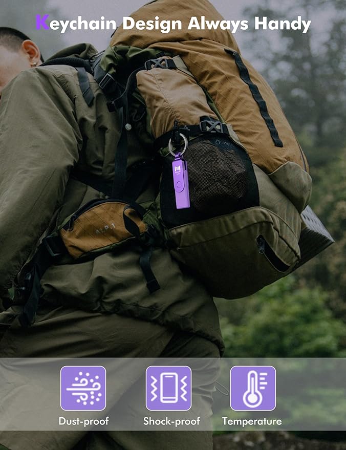 MOSDART 64GB USB C 3.2 Fast Speed C and A Dual Flash Drive, exFAT Memory Stick with Keychain and LED Indicator, for iPhone 15,16,17, Android Phone, iPad, MacBook, and Other Laptops, Purple
