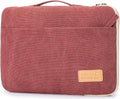 Kinmac 360° Heavy Duty Protective Laptop Sleeve Case Bag Cover with Handle for MacBook Air 13 inch,iPad Pro 13 inch and 13.3 inch HP,Dell,Lenovo,Asus,Acer Laptop (Wine Red Canvas)