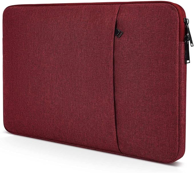 Laptop Sleeve Case 17 inch, Padded Shockproof Protective Carrying Bag for HP 17.3 Laptop/Pavilion 17/ Envy 17, 17.3-in Water-Resistant Computer Bag Cover with Accessory Pocket -Wine Red
