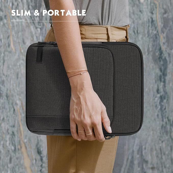 MoKo 10-13 Inch Tablet Sleeve Bag Carrying Case with Pockets Fits New 13-inch iPad Air M4 2026 & Pro M5,Pro 12.9/11,iPad 10th/Air 5/4th 10.9,i-Pad 7/8/9th 10.2, Galaxy Tab S8+/S9+ 12.4, Black & Gray