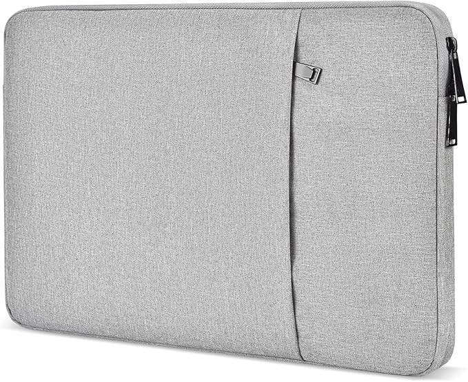 Laptop Sleeve Case 15.6 16 inch, Shockproof Protective Computer Carrying Cover with Accessory Pocket, Water-Resistant Travel Laptop Bag for HP, Dell, Lenovo, Acer, ASUS, Chromebook -Grey