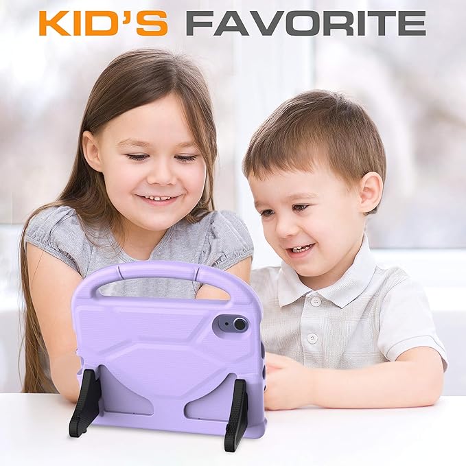 Kids Case for iPad mini 7 (A17 Pro) 2024/ Mini 6 2021, iPad mini 7th/6th Generation Case with Screen Protector - Shockproof with Handle Stand Protective Cover for iPad 8.3 Inch, Lavender