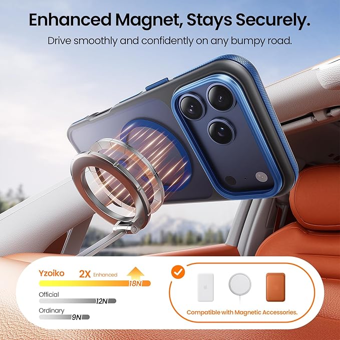 2 in 1 for iPhone 17 Pro Max Case,[1 Screen Protector],7X Military-Grade Drop Protection,Fits MagSafe,Tough, Rugged & Durable for Heavy Duty iPhone 17 Pro Max Case,Blue