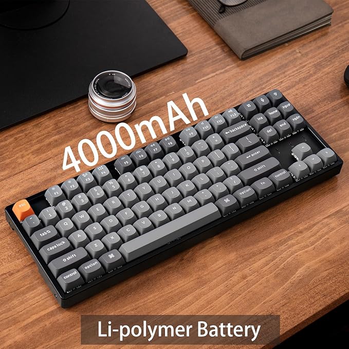 Keychron K8 Max QMK Wireless Custom Mechanical Keyboard, TKL 80% Layout Bluetooth/2.4G/USB-C Programmable, RGB Backlit Hot Swappable Super Red Switch NKRO for Mac/Windows/Linux