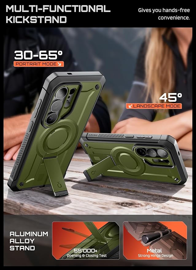 SUPCASE for Samsung Galaxy S26 Ultra Case with Stand, Military-Grade Drop Protection, Compatible with Wireless Charging/MagSafe, Built-in Screen Protector & Front Frame – UB Pro Mag, Guldan