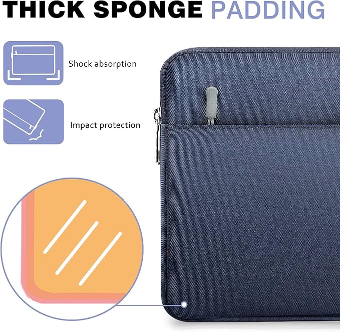 MoKo 9-11 Inch Tablet Sleeve Bag Carrying Case Fits New 11 inch iPad Air M3, iPad A16 2025, iPad Pro 11 M4/Air M2, iPad Air 5/4/3th, iPad 10/9/8/7th, Indigo