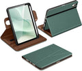 DTTO for iPad mini 7 (A17 Pro) Case, iPad mini 7th / 6th Generation Case (2024/2021), 360 Degree Rotating Premium Leather Folio Stand Cover with Pencil Holder, Midnight Green