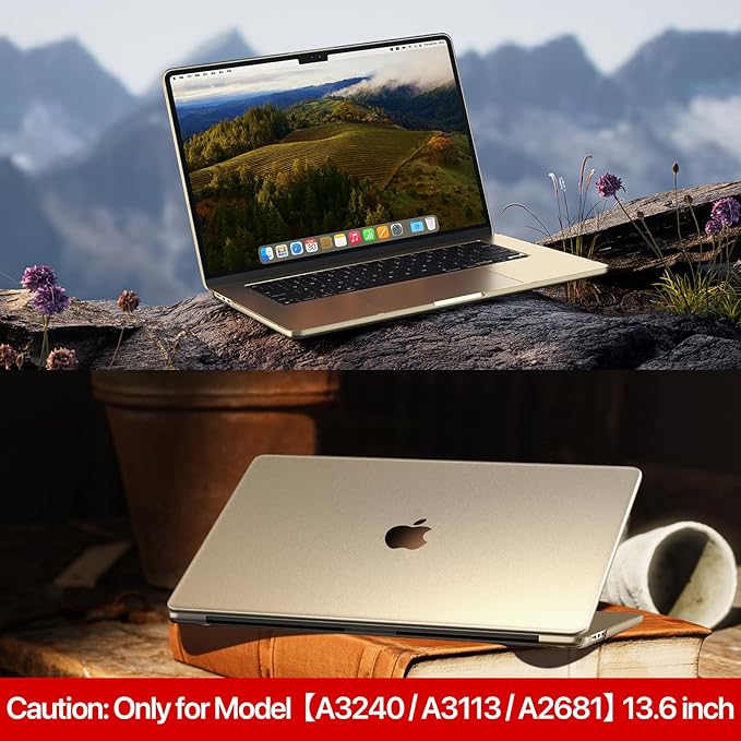 Soonjet Matte Case for MacBook Air 13/13.6-inch (M5/M4/M3/M2, 2022–2026 A3449 A3240 A3113 A2681), Lightweight | Scratch & Fingerprint Resistant | Closes Seamlessly | Ideal for Work, Travel & Study