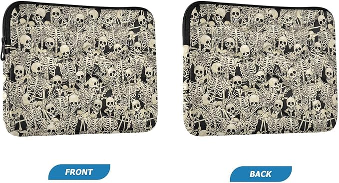 Gothic Skull Laptop Sleeve 13-14 Inch Waterproof Computer Bag for Women, Men - Cute Tablet Cover A06D24018