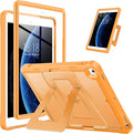 DTTO Case for iPad 6th/5th Generation 9.7 Inch 2018/2017, Adjust Kickstand Freely, Built-in Screen Protector, Frosted Full-Body Shockproof Protective Cover for iPad Air 2 / Pro 9.7, Orange