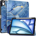 Soke Case for New iPad Air 11 Inch (M4/M3/M2, 2026-2024), iPad Air 5th/4th Generation 10.9 Inch (2020-2022) with Pencil Holder, Soft TPU Back Cover & Auto Sleep/Wake, Ocean Marble