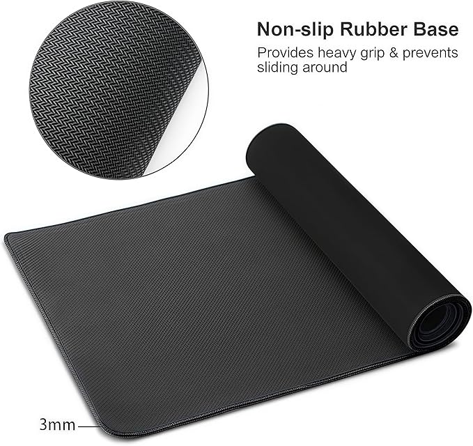 Cute Duck with Question Mark XXL Large Mouse Pad, 35.4x15.7 Inches Extended Desk Mat, Non-Slip Rubber Base, Black Gaming Mouse Pad for Wireless Mice and Keyboards
