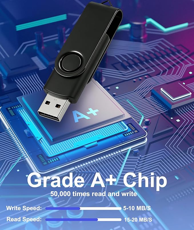 2GB USB Flash Drive 50 Pack USB Thumb Drive Nicepicten Bulk USB 2.0 Flash Drives Pack Swivel Jump Drives Multipack Memory Stick for Data Backup - 2GB Blue