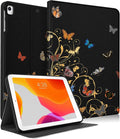 Uppuppy iPad Case for 5th/6th Gen, Air 1st/2nd Gen, Pro 9.7 Inch - Cute Black Butterfly Design Folio Cover for Kids, Women, Girls