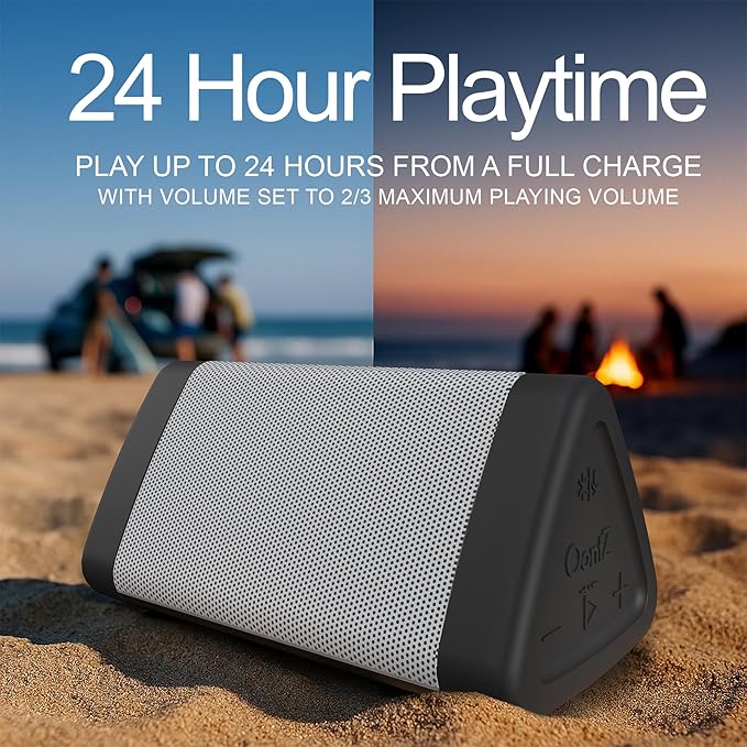 OontZ Angle 3 (4th Gen) – Portable Bluetooth Speaker, 12W Stereo Sound, 24 Hour Playtime, Rich Bass, 100 Foot Wireless Range, Waterproof, Home, Outdoor, Travel, Great Gift (White)